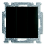 Выключатель трехклавишный ABB Basic 55 цвет черный (106/3/1 UC-95)