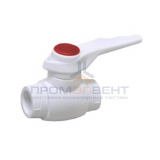 Кран шаровой Fusitek - 40 (Пайка/Пайка, ручка-рычаг белая с красной меткой)