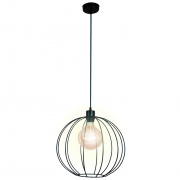 14-38 Светильник декоративный в стиле лофт, подвесной, "Лоренцо", металлический, Е27 60Вт, 220В, черный, шнур черный, 800мм, крепление под крючок, Ø340х340мм, лампочки в комплект не входят.