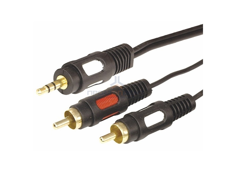 Шнур 3.5 Stereo Plug-2RCA Plug 5М GOLD