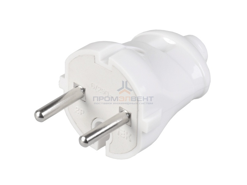 ВПп20-01-Ст Вилка разборная прямая без з/к 6А белая